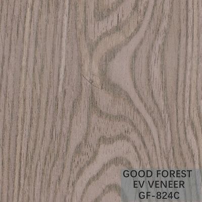 Dekoracja hotelu Zaprojektowany fornir dębowy Crown Cut Grain Grey Color
