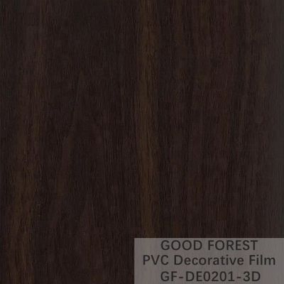 Dekoracyjna czarna folia PVC o szerokości 1260 mm - 1330 mm Drewniane słoje