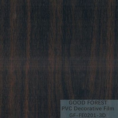 Dekoracyjna czarna folia PVC o szerokości 1260 mm - 1330 mm Drewniane słoje