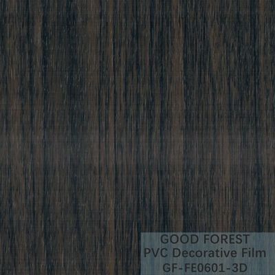 Dekoracyjna czarna folia PVC o szerokości 1260 mm - 1330 mm Drewniane słoje
