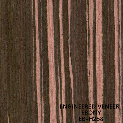 Brązowy kolor H258 Engineered Ebony Wood Fornir Slice Cut Fleece Back For Skin Door