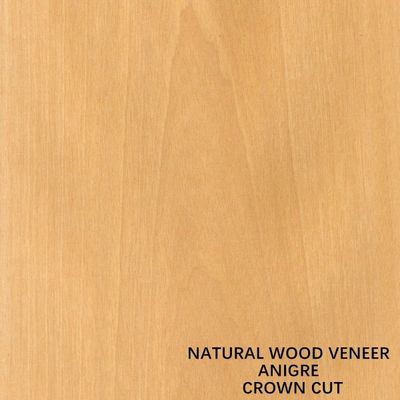 Dekoracja Naturalne drewno Anigre Veneer Flat Cut Crown Ziarno 0,18-0,55 mm Grubość