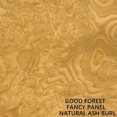 Wydłużony rozmiar 2745 mm w obliczu naturalnego jesionu Burl Fornir drewniany bez farby Panel ręczne łączenie do dekoracji hotelu