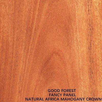 Natural Africa Mahogany Wood Fornir Crown Grain Standardowy rozmiar 2440 * 1220 mm Do szafki drzwiowej FSC