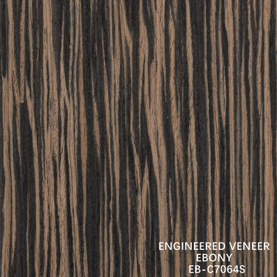 Fancy recomposied Ebony Wood Veneer Quarter Straight Grain Fleeced Back dla dekoracji hoteli i szaf