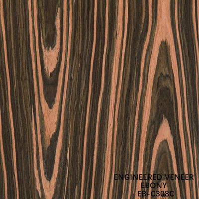 Zrekonstruowane drewno inżynieryjne fałdowanie Crown Cut Ebony 0,15-0,60 mm grubość dla wnętrza samochodu