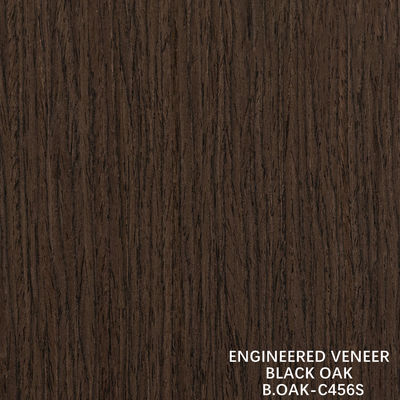 Fancy Engineered Wooden Veneer Black Oak Straight Grain Slice Cut Splicing 1220mm