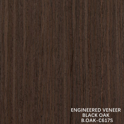Ekskluzywna Fornirowana Okleina Dębowa Czarna, Prosty Układ Słoja, Cięcie Płaskie, Łączenie 1220mm B.OAK-C456S / 617S / 1180S / 1222S