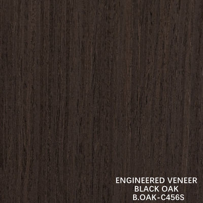 Fancy Engineered Wooden Veneer Black Oak Straight Grain Slice Cut Splicing 1220mm