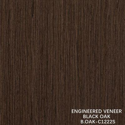 Fancy Engineered Wooden Veneer Black Oak Straight Grain Slice Cut Splicing 1220mm