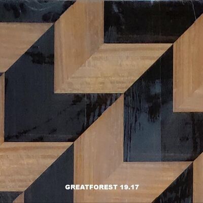 Artystyczny Parkiet drewniany Fener Symetryczny Kolaż Wzorzec geometryczny Bogaty w kolory Malowanie drewniane 0,55 mm