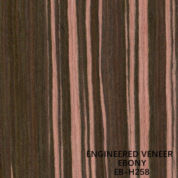 Brązowy kolor H258 Engineered Ebony Wood Fornir Slice Cut Fleece Back For Skin Door