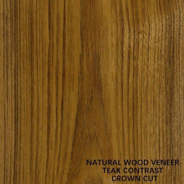 Szafka/drzwi Kontrast Czarna linia Korona Ziarno Naturalny fornir z drewna tekowego 0,15-0,55 mm