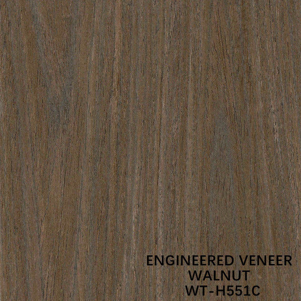 Naturalny fornir z drewna orzechowego, cięty płasko, barwiony, z widocznym usłojeniem, łączony do szerokości 640/1280mm do sklejki ozdobnej WT-H551C