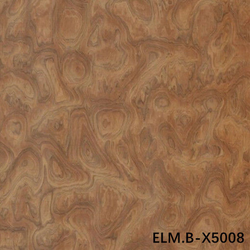 Reconowanie drewna veneer of Elm Burl ELM.B-X5008 pierścień ziarno brązowy kolor 0,13-0,35 mm grubość dla dekoracji hotelowej