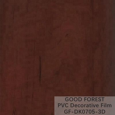 ODM PVC Interior Film Pęcherzyki Dekoracyjne drewniane słoje w kolorze czerwonym