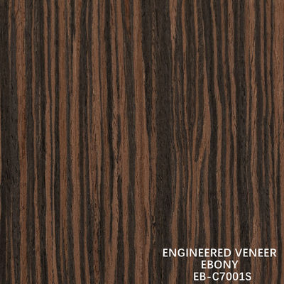 Fancy recomposied Ebony Wood Veneer Quarter Straight Grain Fleeced Back dla dekoracji hoteli i szaf