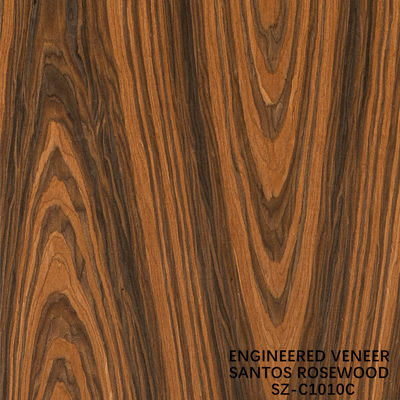Laminatowy Santos Rosewood Wooden Veneer Korona grubość ziarna można dostosować 0,15-1,8 mm